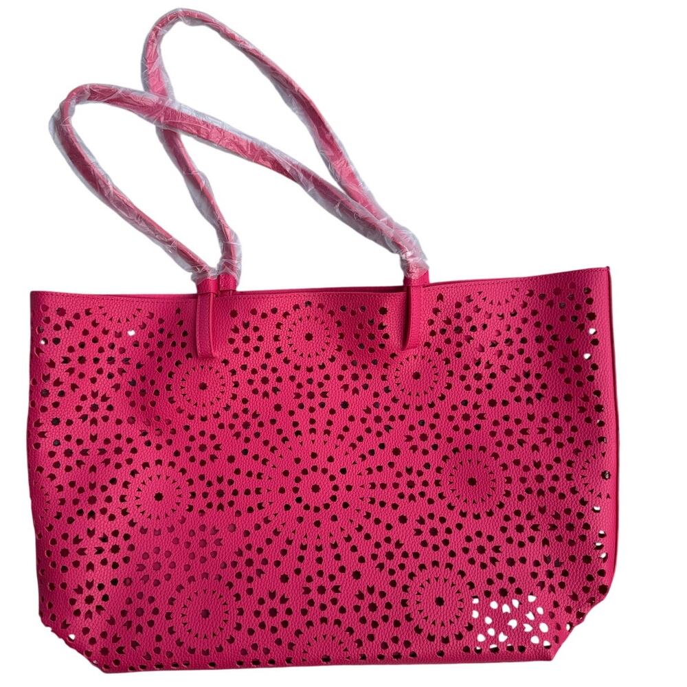 Estée Lauder Cosmetics Pink Imitation Leather Tote Bag
